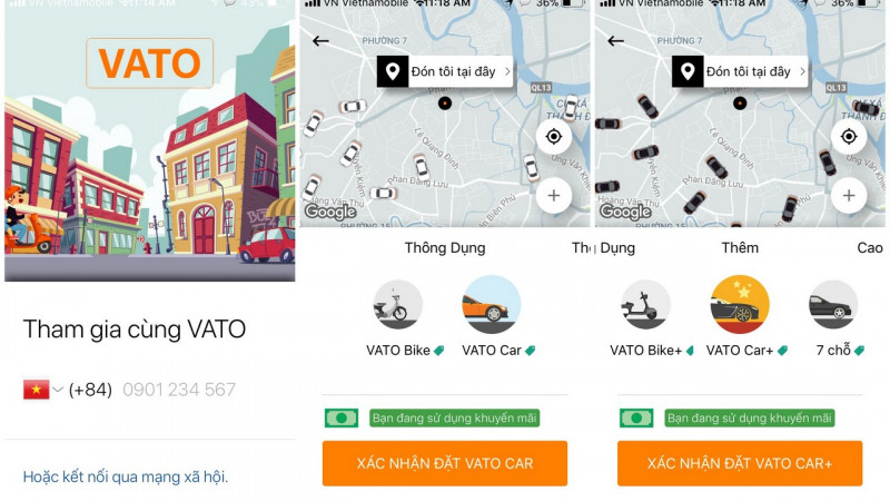 Ứng dụng gọi xe Vato