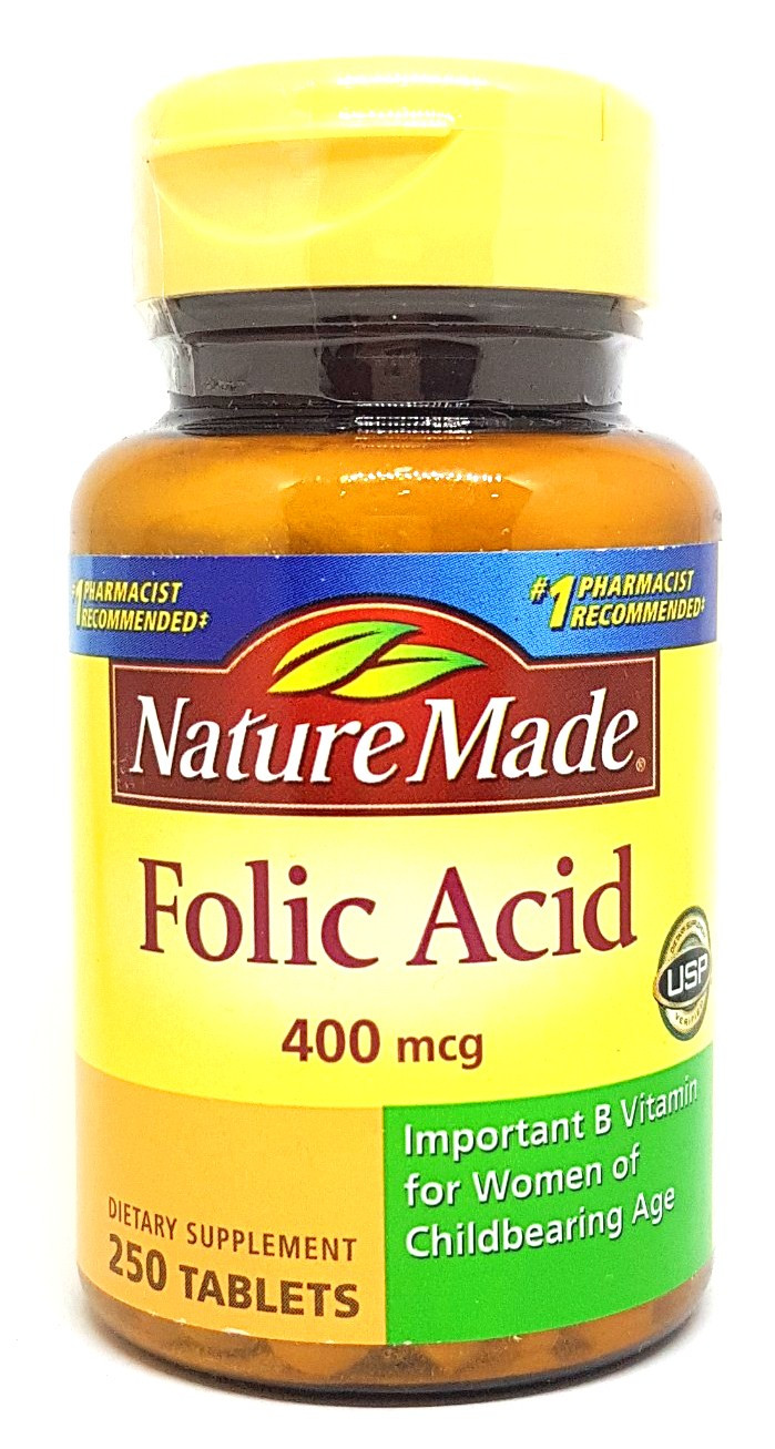 Viên Hỗ Trợ Bổ Sung Acid Folic 400mcg Nature Made 250 Viên