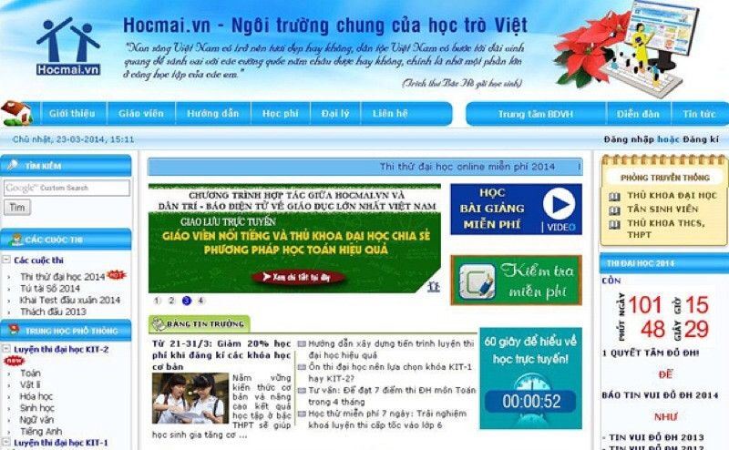 Website luyện thi đại học Hocmai.vn
