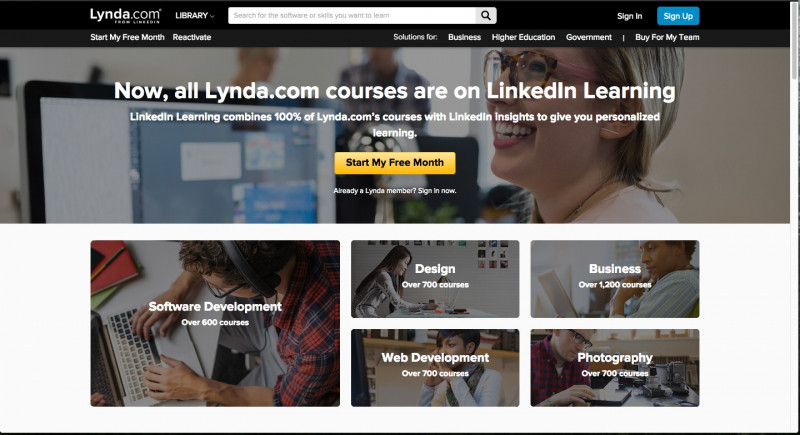 Trang web Lynda