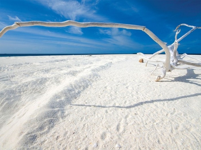 Vẻ đẹp trắng tinh khôi của những bờ cát cát trải dài chính là điểm đến của nhiều du khách trong mùa hè.