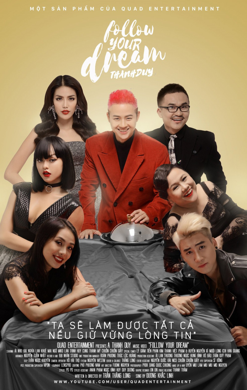 Poster và thông điệp chính của ca khúc 'Follow your dream' của Thanh Duy Idol