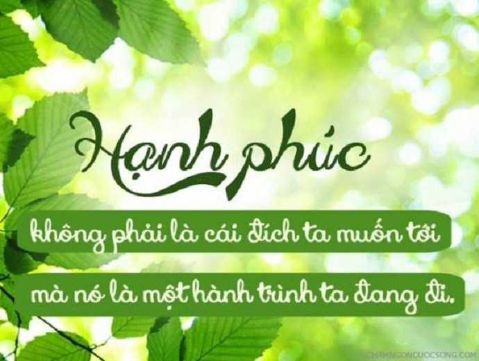 Hạnh phúc là một hành trình.