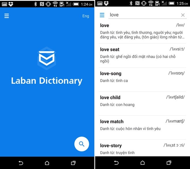 Sử dụng từ điển trực tuyến trên smartphone