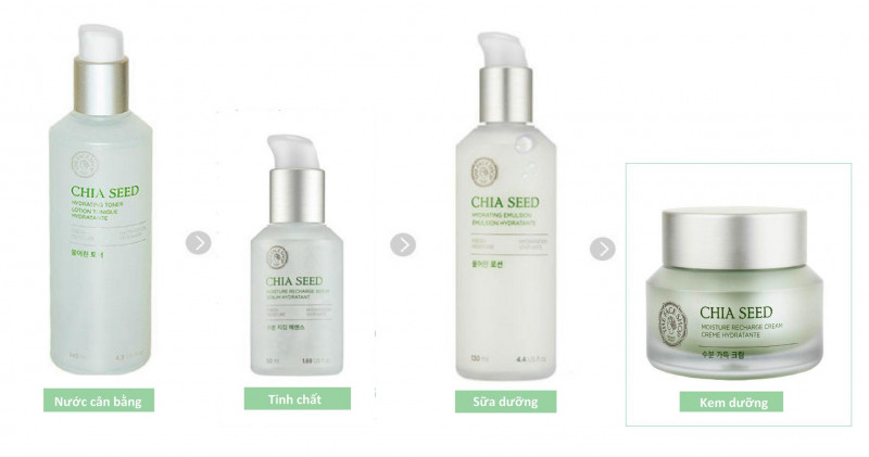 Bộ Dưỡng Da Dành Cho Da Khô Và Da Thường The Face Shop Chia Seed Set