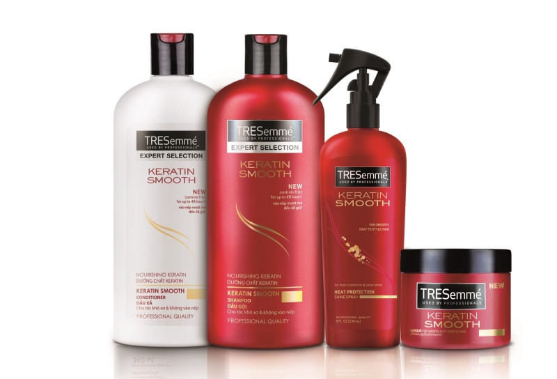 Bộ sản phẩm TResemme Keratin Smooth cũng là một dòng sản phẩm dành riêng cho tóc uốn.