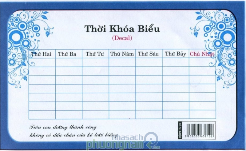 Thời khóa biểu trong tuần