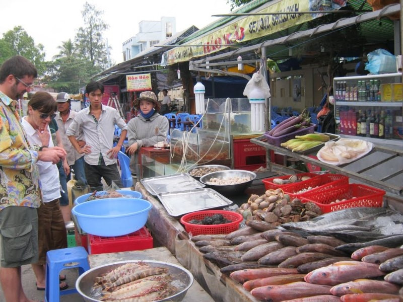 Hải sản được bán tại chợ