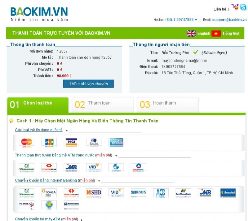 Baokim.vn là hệ thống thanh toán trực tuyến, cũng là một sản phẩm khá thành công của VNP