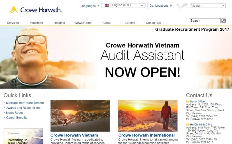 Website của Công ty TNHH Kiểm toán Crowe Horwath Việt Nam & Crowe Horwath Vietnam