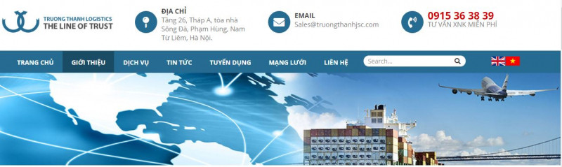 Website của Công ty TNHH giao nhận quốc tế Trường Thành
