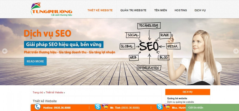 Tùng Phương cung cấp dịch vụ tư vấn, thiết kế website, cung cấp giải pháp website, phát triển ứng dụng web, gia công và triển khai ứng dụng web cho các ngành thương mại, dịch vụ và sản xuất