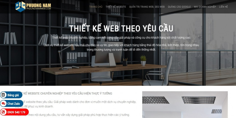 Website do Phương Nam thiết kế có giao diện đẹp mắt, ﻿ nội dung phong phú