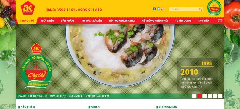 Website của cháo dinh dưỡng Cây Thị