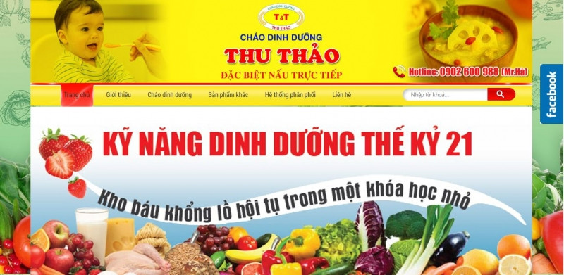 Website của cháo dinh dưỡng Thu Thảo