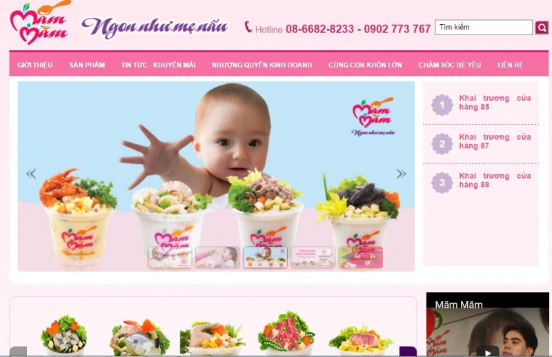 Website của cháo dinh dưỡng Măm Măm