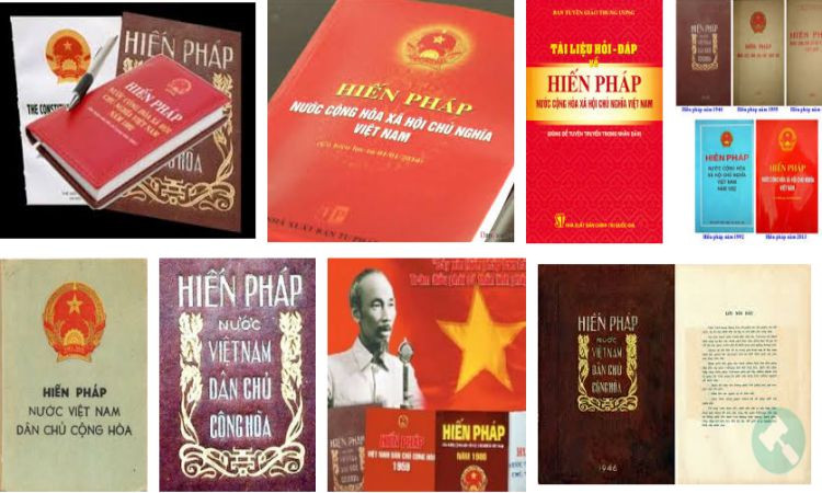 Một số bìa sách Hiến Pháp Của Nước Cộng Hòa Xã Hội Chủ Nghĩa Việt Nam