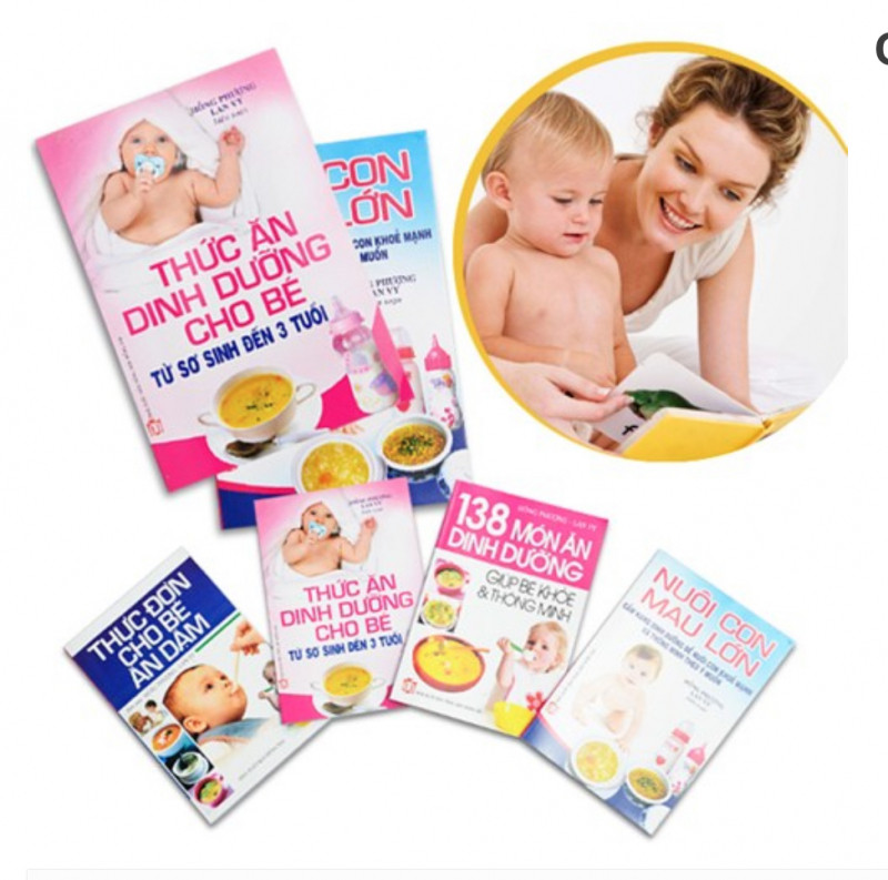 Combo 4 quyển sách về dinh dưỡng cho bé