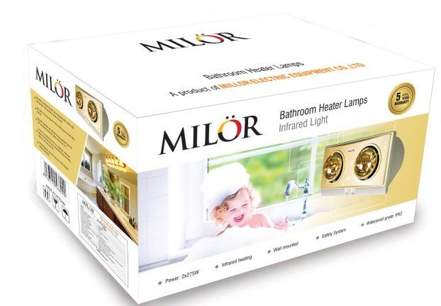 Đèn sưởi nhà tắm 2 bóng Milor ML6002