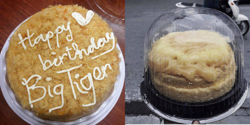 Trong những dịp sinh nhật, bạn hoàn toàn có thể đặt bánh bông lan trứng muối cỡ lớn làm bánh gato.