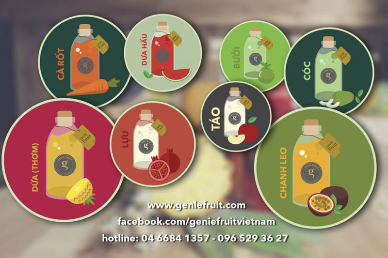 Genie Fruit là thương hiệu nước ép trái cây mang xu hướng “take- away” rất thịnh hành hiện nay.