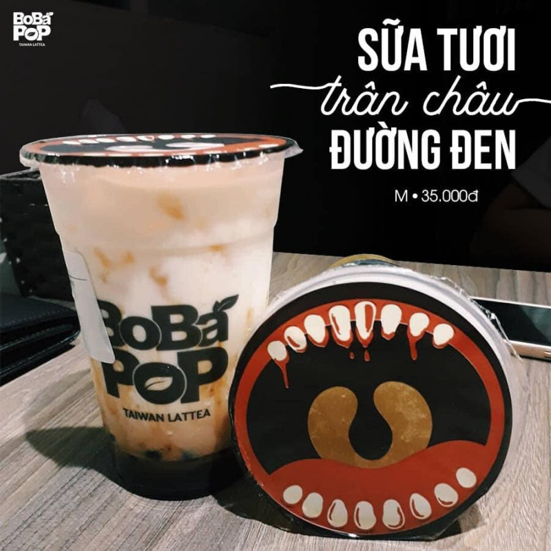 Sữa tươi trân châu đường đen Bobapop