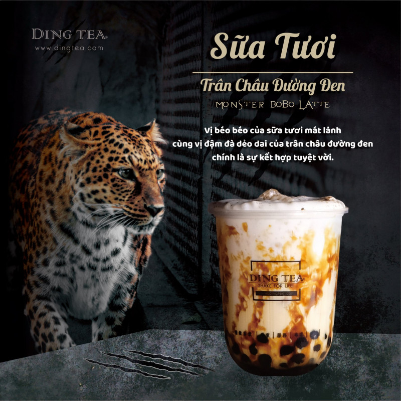 Sữa tươi trân châu đường đen DingTea