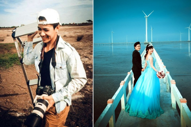 Bộ ảnh cưới chụp tại cánh đồng điện gió Bạc Liêu