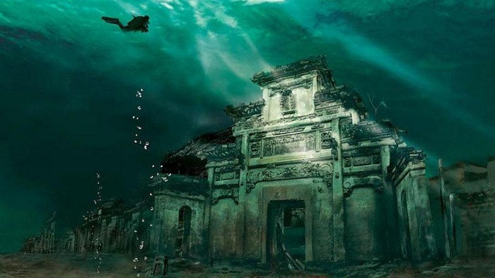 Thành phố cổ dưới đáy hồ Thiên Đảo