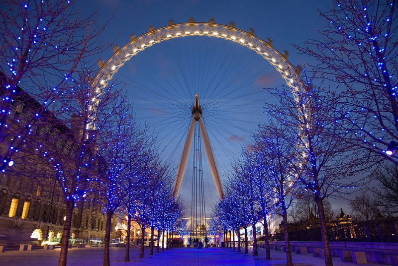 ﻿﻿London Eye nằm ở phía tây của công viên Jubilee Gardens