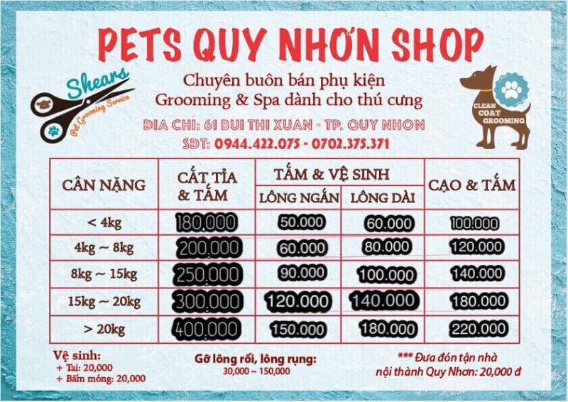 Tham khảo bảng giá dịch vụ