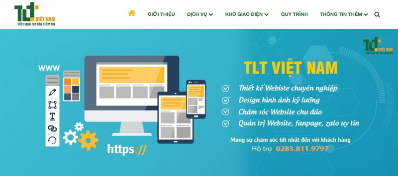 Website của Công ty TNHH TM & DV Công nghệ TLT