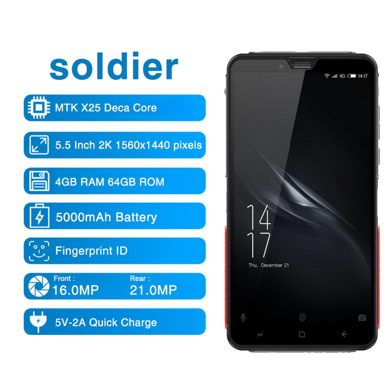 Màn hình độ phân giải cao, thiết kế nhỏ gọn của Elephone Soldier