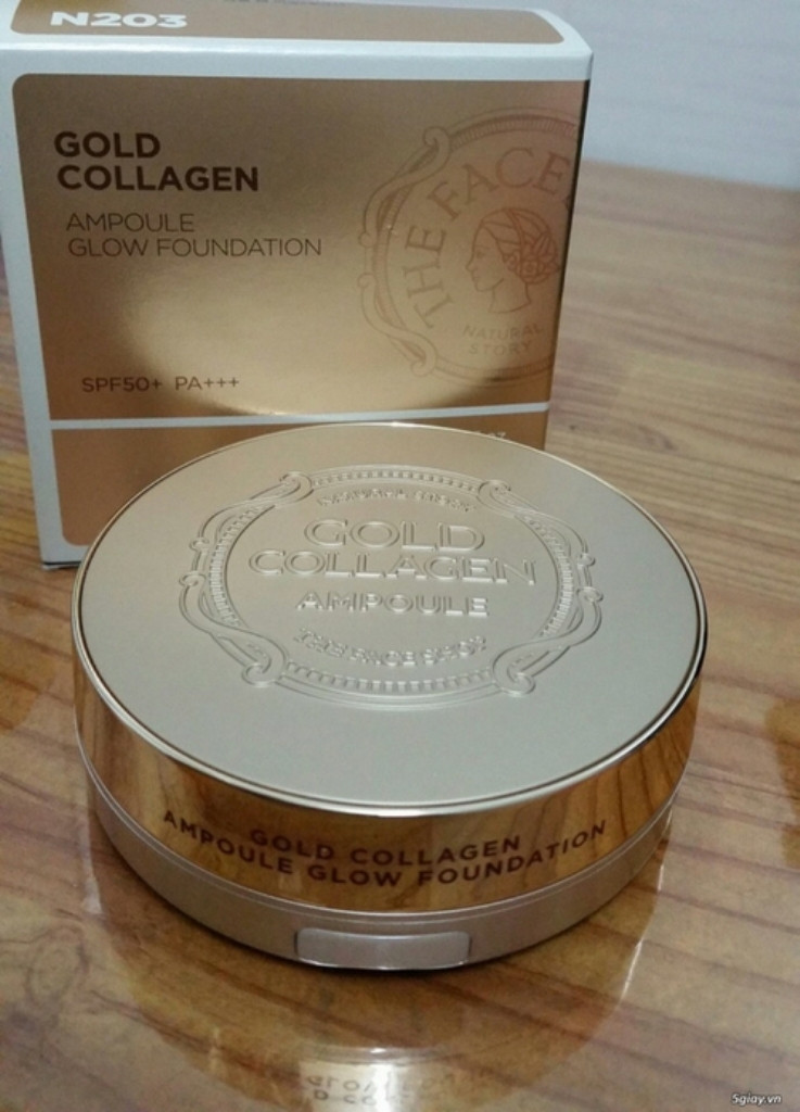 Phấn Tươi Chống Lão Hóa The Face Shop Gold Collagen Ampoule Glow Foundation Spf50+ Pa+++