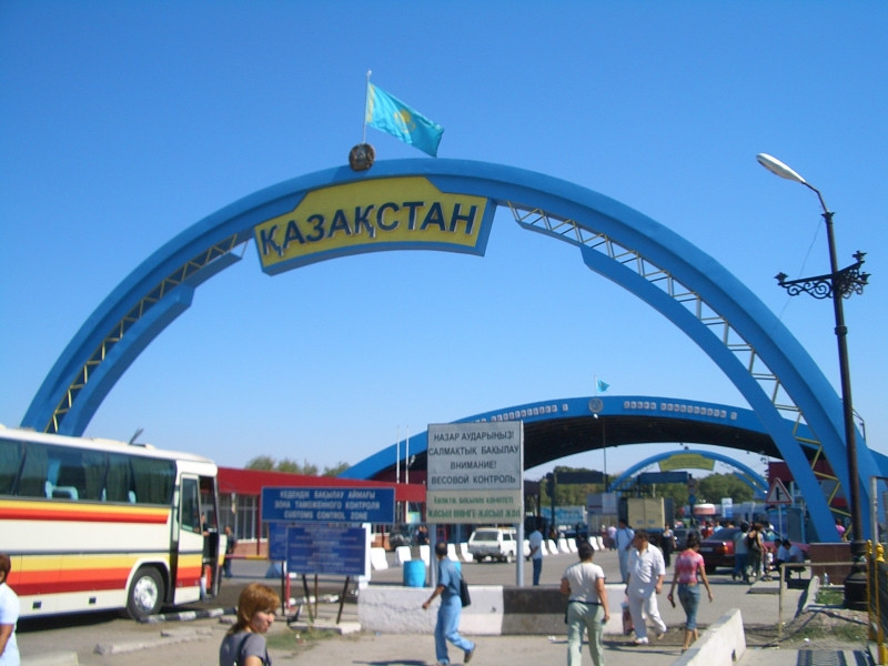 Một cửa khẩu biên giới của Kazakhstan với Nga.