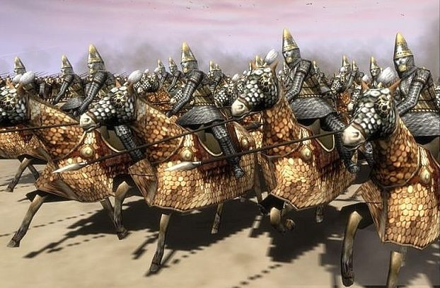 Những con ngựa chiến thuộc giống Nisean của đội kỵ binh Cataphract