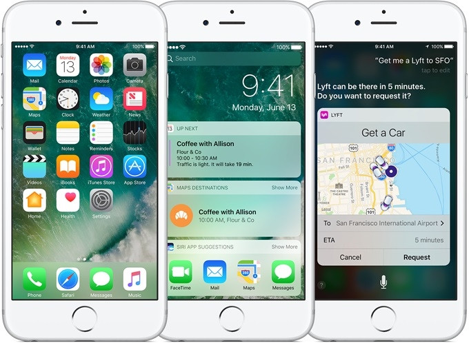 Giao diện của hệ điều hành iOS chạy trên điện thoại iPhone