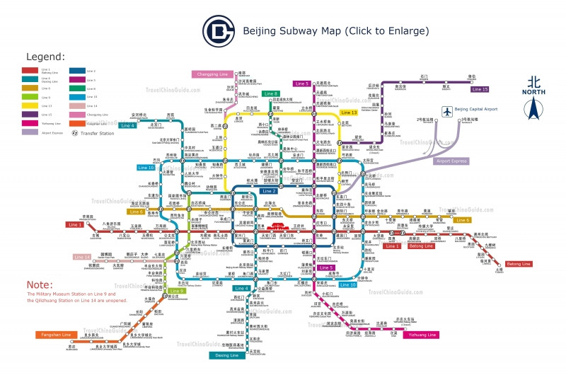 Bản đồ hệ thống tàu điện ngầm Bắc Kinh