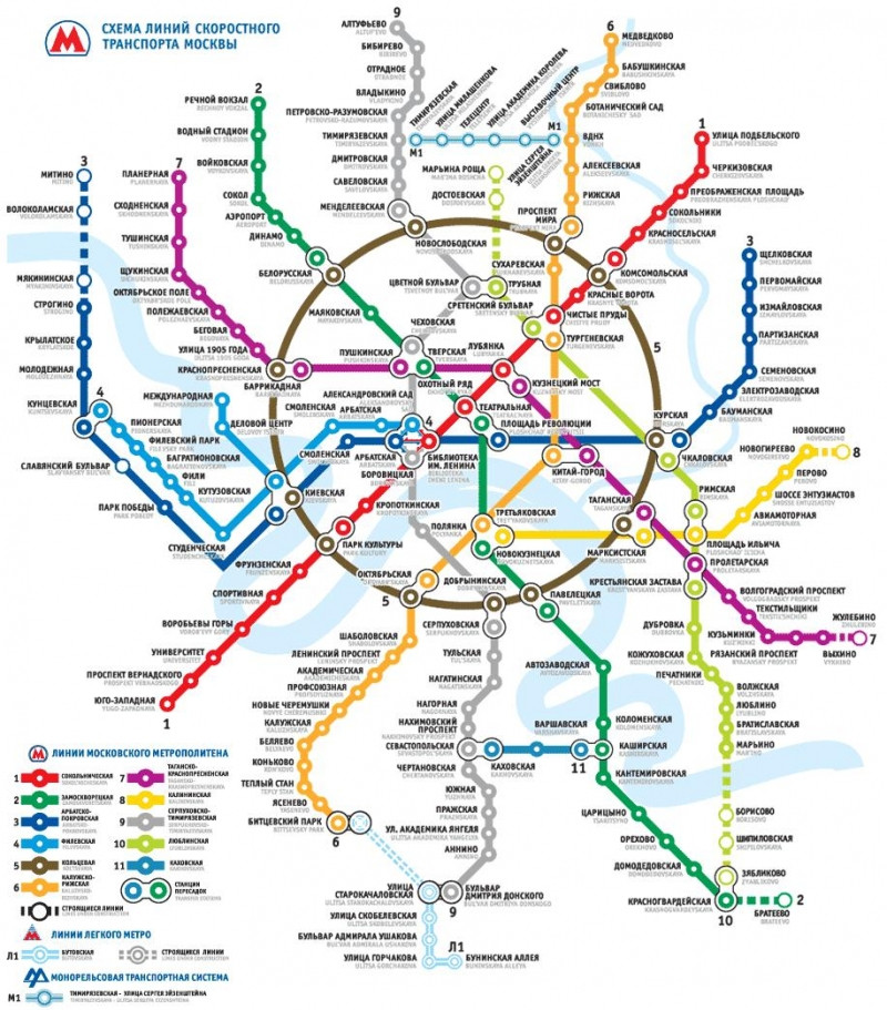 Bản đồ hệ thống tàu điện ngầm Moscow