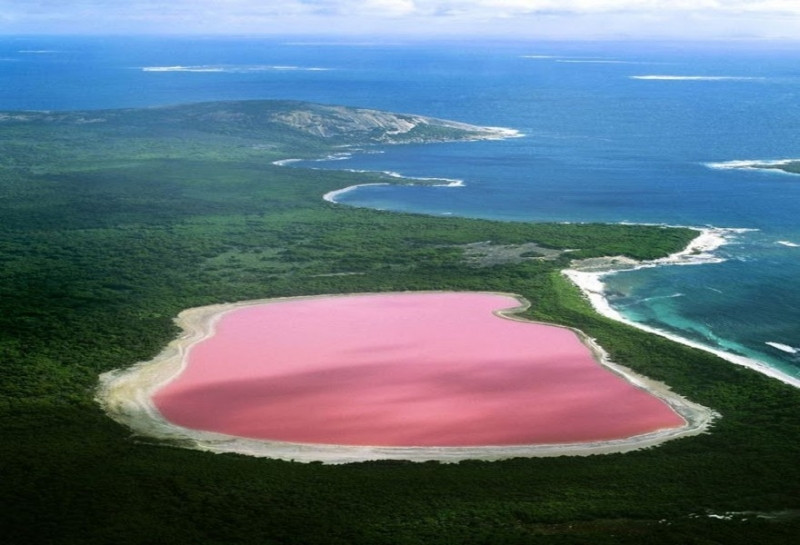 Hồ Hillier không chỉ là hồ nước kỳ lạ mà còn độc đáo với màu hồng tự nhiên, tọa lạc trên đảo Middle, Tây Australia