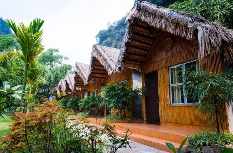 Những căn nhà mái có vẻ ngoài giống như những túp liều bằng lá khô, tựa như ngôi làng của người thổ dân, đó chính là những từ khóa khi nhắc đến địa chỉ Tam Coc Bungalow.