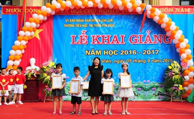 Hình ảnh trang trí lễ khai giảng trường tiểu học thị trấn Yên Viên