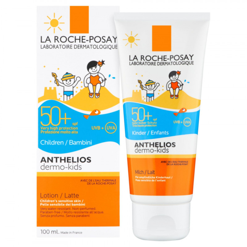 Kem Chống Nắng Dạng Sữa Cho Trẻ Em La Roche-Posay Anthelios Dermo Kid SPF 50+ UVB & UVA (100ml) có chứa thành phần chống nắng SPF 50+ cùng hợp chất chống oxy hóa mạnh mẽ giúp bảo vệ làn da của bé yêu thật hoàn hảo dưới ánh nắng mặt trời.