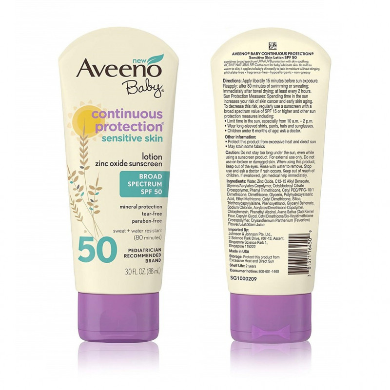 Kem chống nắng cho bé Aveeno Baby Continuous Protection Sunblock Lotion SPF 55