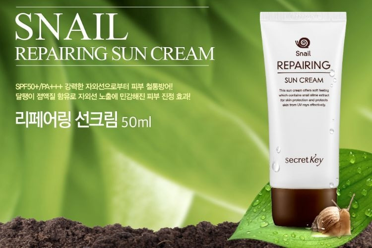 Secret Key Snail Repairing Sun Cream SPF50+ PA+++ là dòng kem chống nắng bình dân