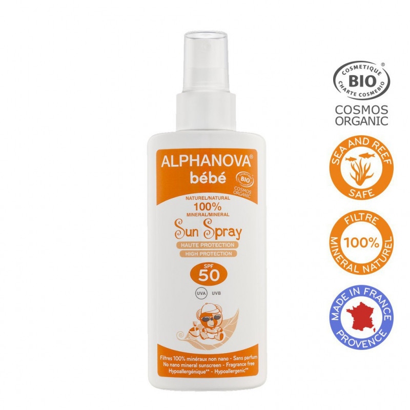 Kem Chống Nắng Hữu Cơ Cho Bé Dạng Xịt SPF50 Alphanova