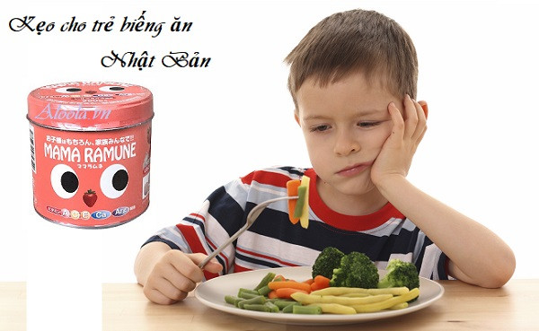 Sử dụng kẹo biếng ăn của nhật mama ramune dành cho những bé biếng ăn, chậm lớn, giúp kích thích hệ tiêu hóa, giúp cho bé ăn được ngon miệng hơn.