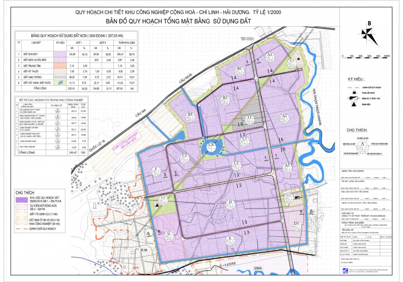 Bản đồ quy hoạch tổng thể khu công nghiệp Cộng Hòa - Chí Linh