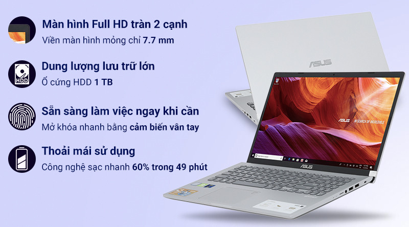 Laptop Asus VivoBook X509U i3 7020U 4GB/1TB/Chuột/Win10 (EJ063T)