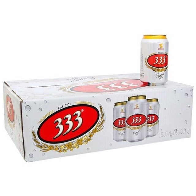 Bia Lon Sài Gòn 333 (Việt Nam, Thùng 24 Lon 330ml)